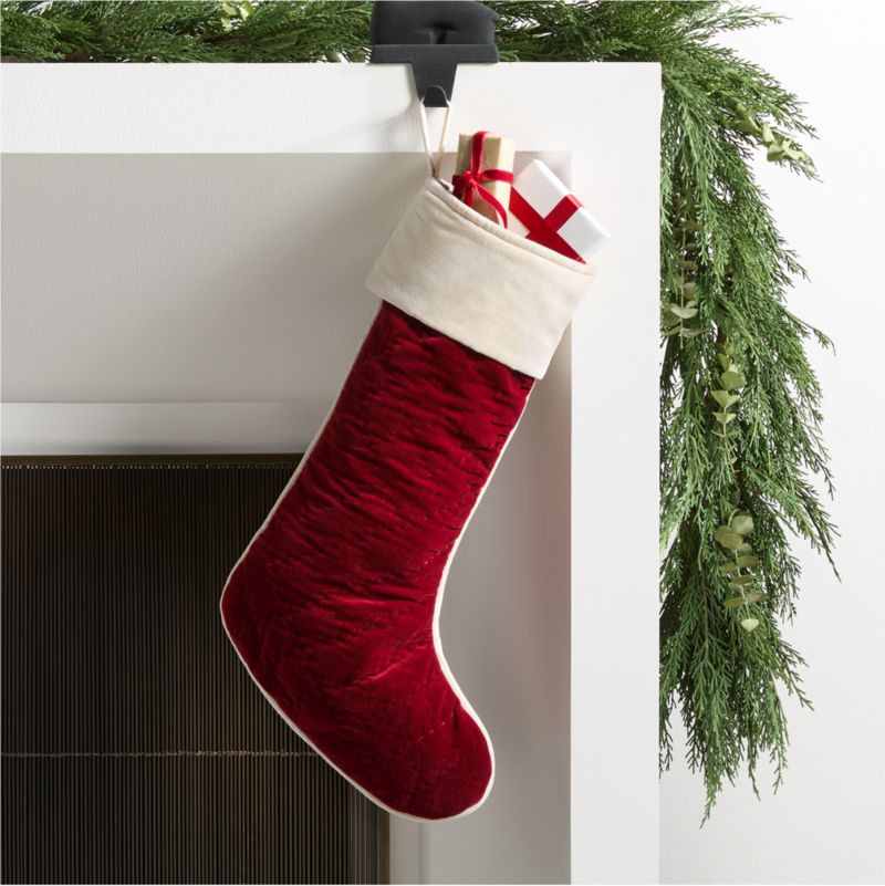 Red Quilted Velvet Christmas Stocking - image 0 of 4