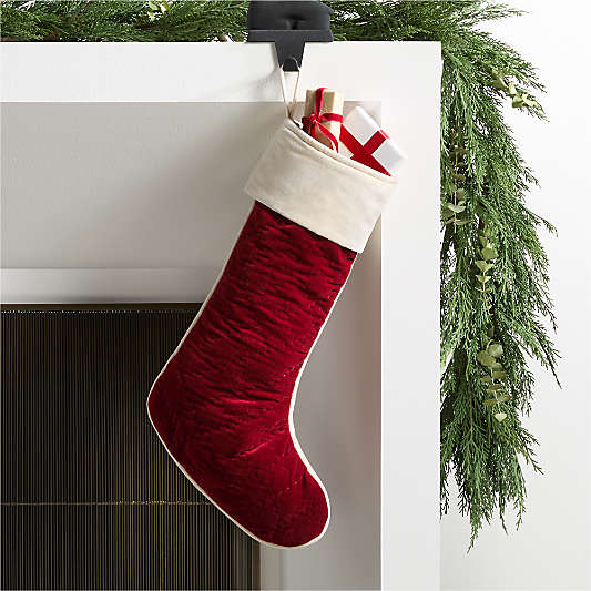 Red Quilted Velvet Christmas Stocking