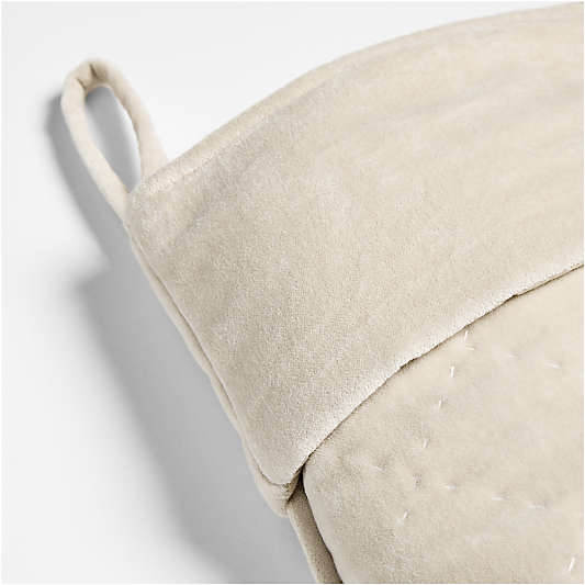 Ivory Quilted Velvet Christmas Stocking