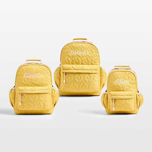 Quilted Yellow Flower Kids Backpacks