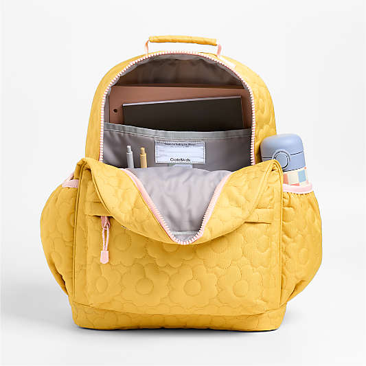Quilted Yellow Flower Kids Backpacks
