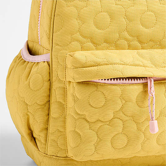 Quilted Yellow Flower Kids Backpack Bundle