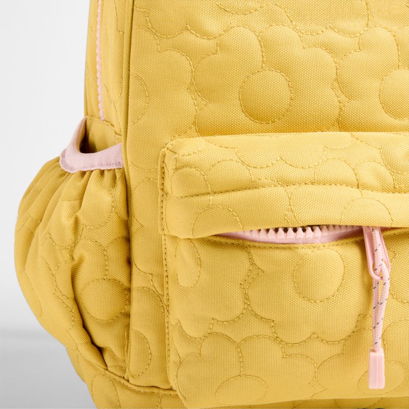 Quilted Yellow Flower Small Kids Backpack with Side Pockets - image 7 of 13