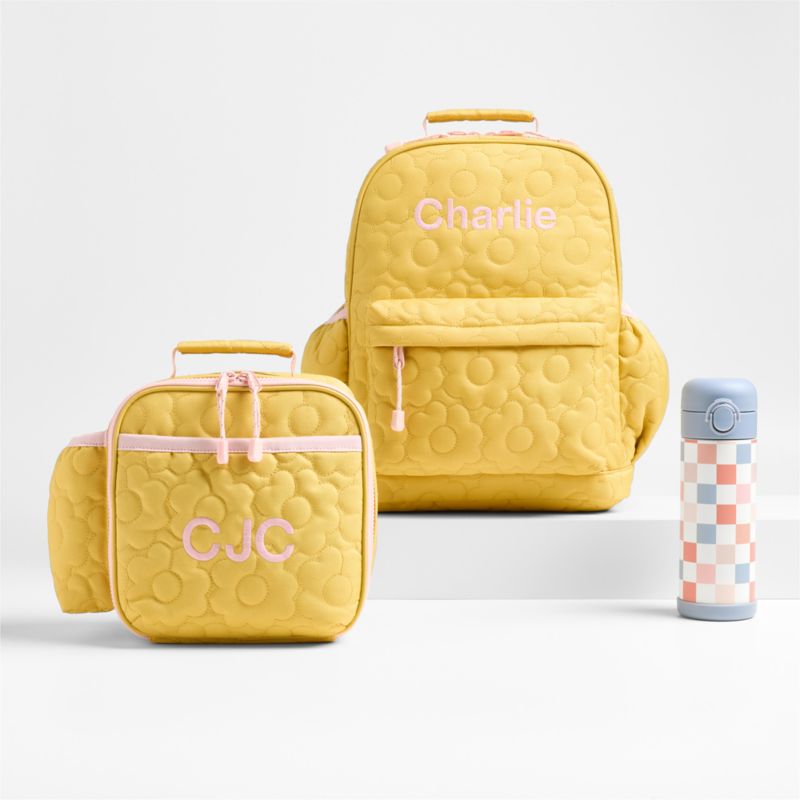 Quilted Yellow Flower Kids Backpack Bundle - image 0 of 12