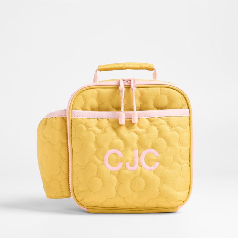 Quilted Yellow Flower Soft Insulated Kids Lunch Box - image 0 of 14