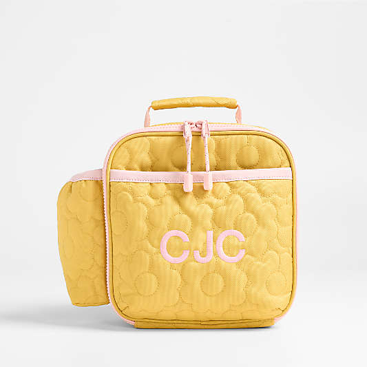 Quilted Yellow Flower Soft Insulated Kids Lunch Box