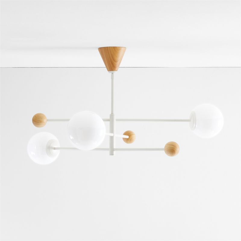 Quinn White Metal & Wood 28" Kids Ceiling Light - image 12 of 17