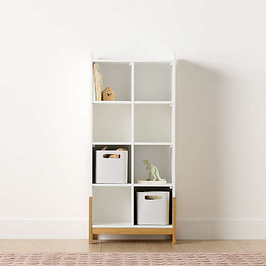Rue 27" White Wood 8-Cube Bookcase
