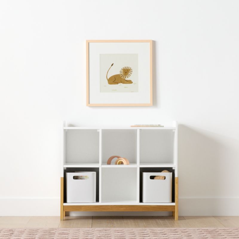 Rue 40" White Wood 6-Cube Montessori Bookcase - image 2 of 14