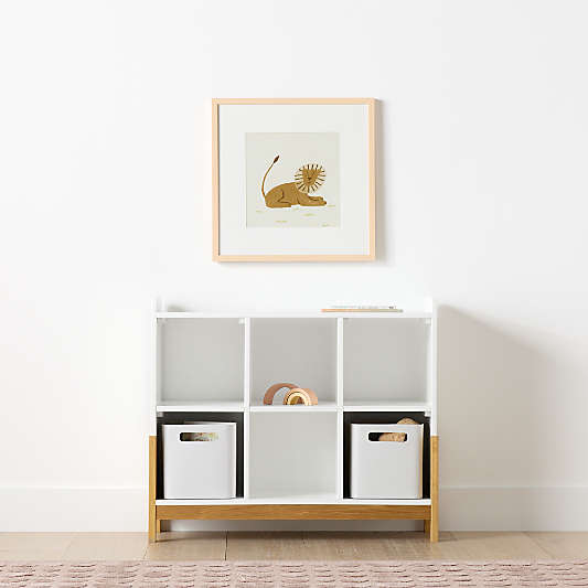 Rue 40" White Wood 6-Cube Montessori Bookcase