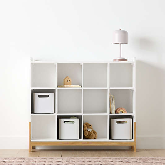 Rue 52" White Wood 12-Cube Bookcase
