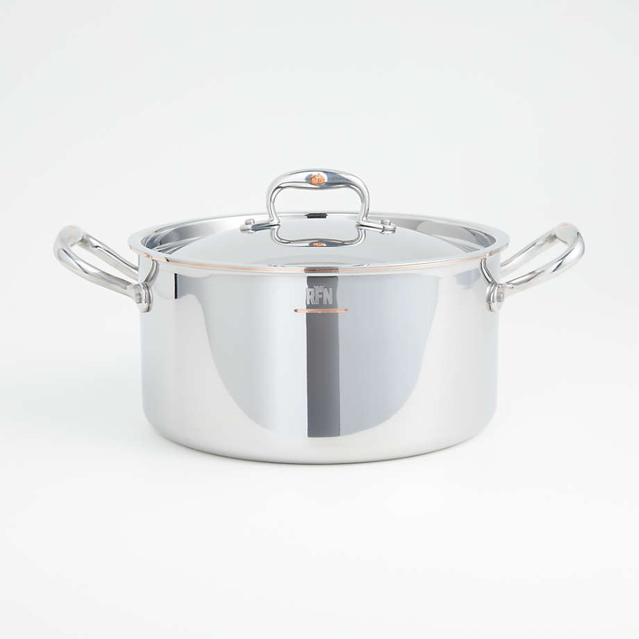 Ceramic Coated Aluminum 6qt Lidded Stock Pot with Steamer Insert