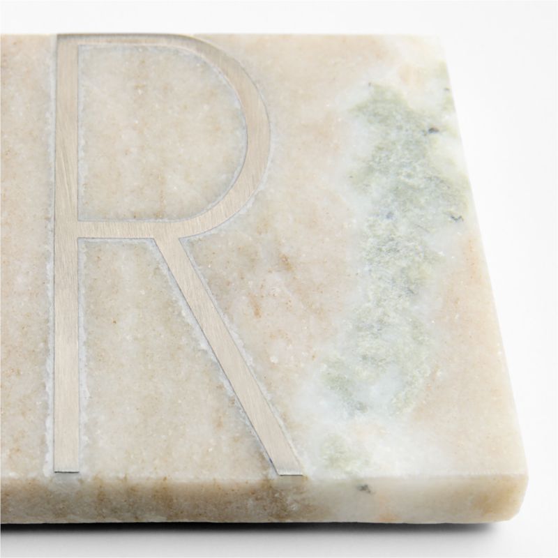 Tuscan Kitchen Marble "R" Monogram Coasters, Set of 4 - image 2 of 4