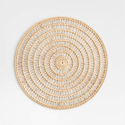 Radial Weave Natural Rattan Placemat