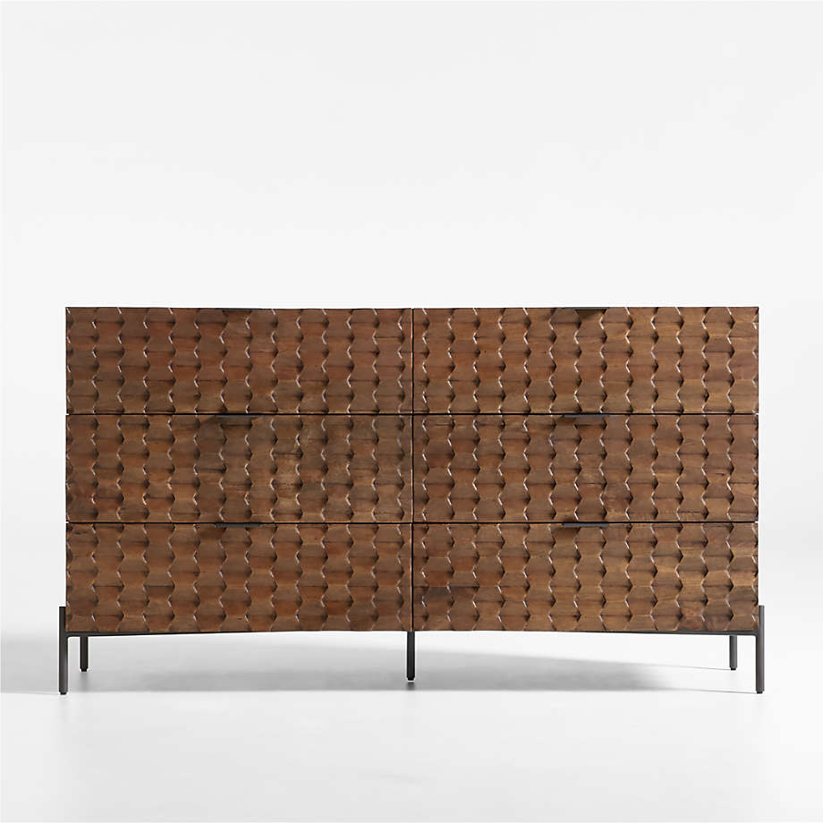 Raffael 6Drawer Carved Wood Dresser + Reviews Crate & Barrel Canada
