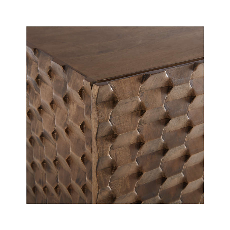 Raffael Carved Wood Bar Cabinet Crate Barrel