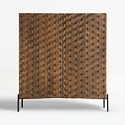 Raffael Carved Wood Bar Cabinet with Storage