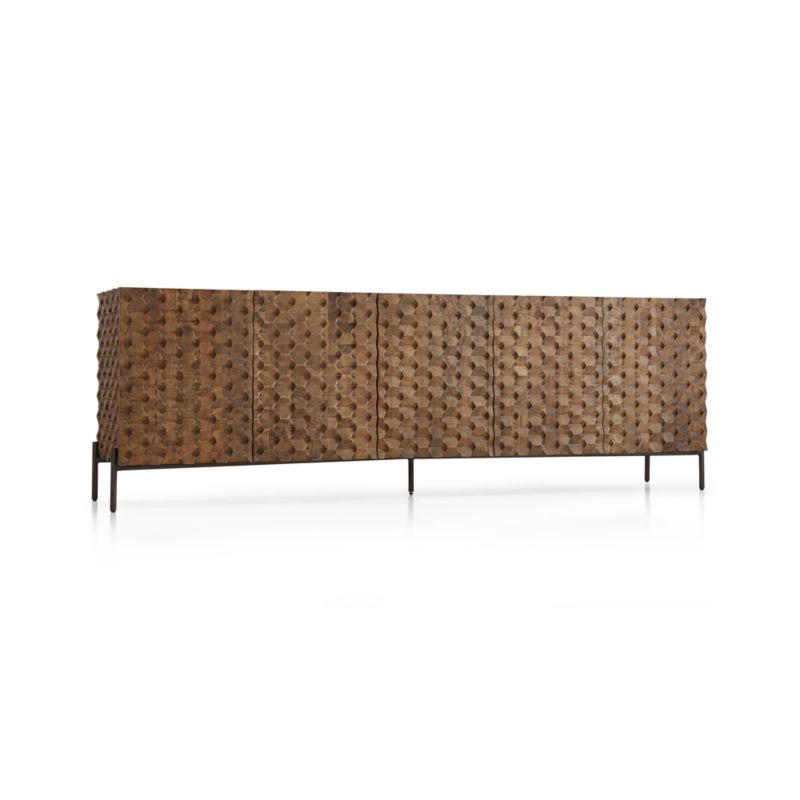 Raffael Carved Wood Storage Media Console - image 7 of 15