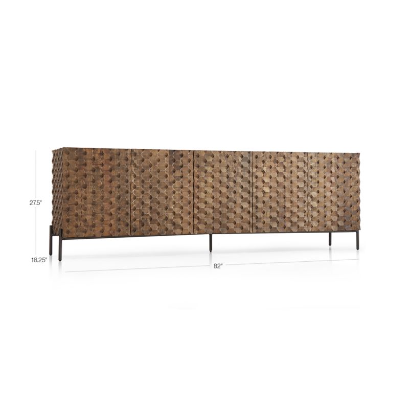 View Raffael Carved Wood Storage Media Console - image 2 of 15