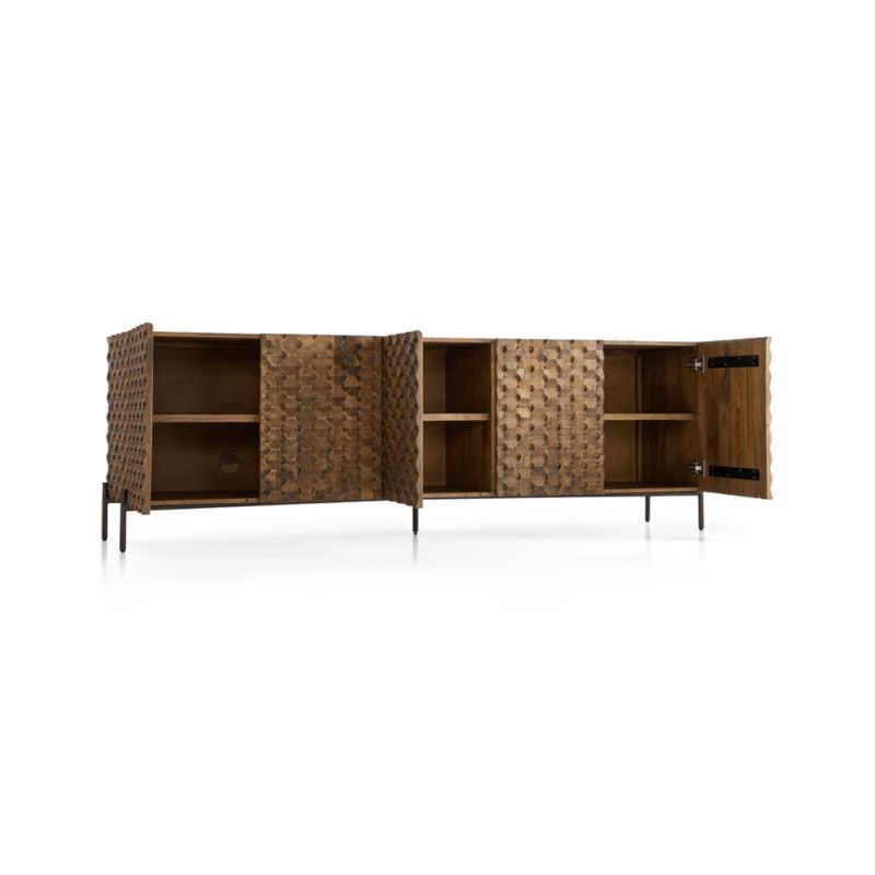 Raffael Carved Wood Storage Media Console - image 6 of 15