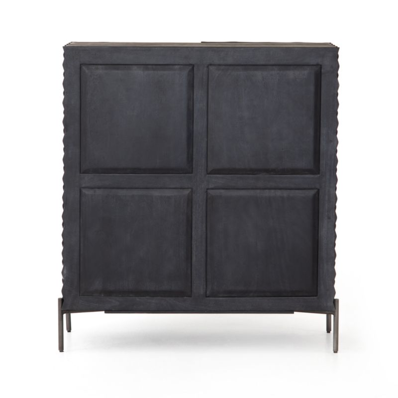 Raffael Black Carved Wood Bar Cabinet with Storage - image 7 of 12