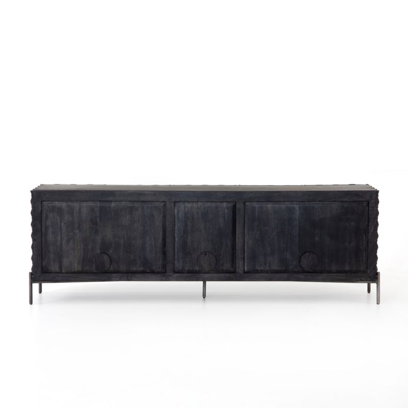 Raffael Black Carved Wood Storage Media Console - image 7 of 12