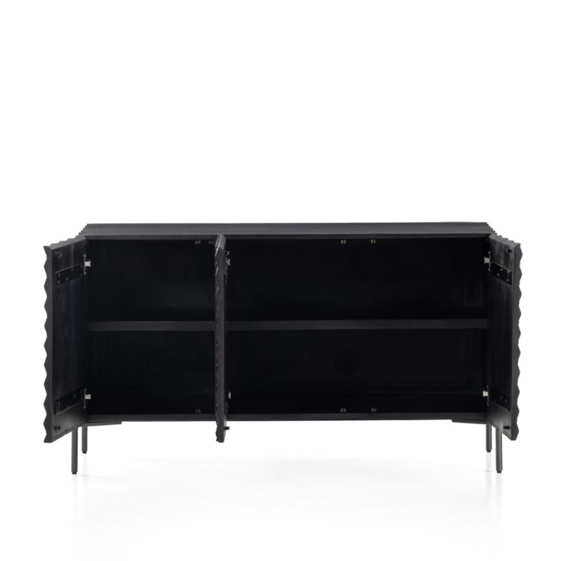 Raffael Small Black Carved Wood Storage Media Console - image 6 of 11