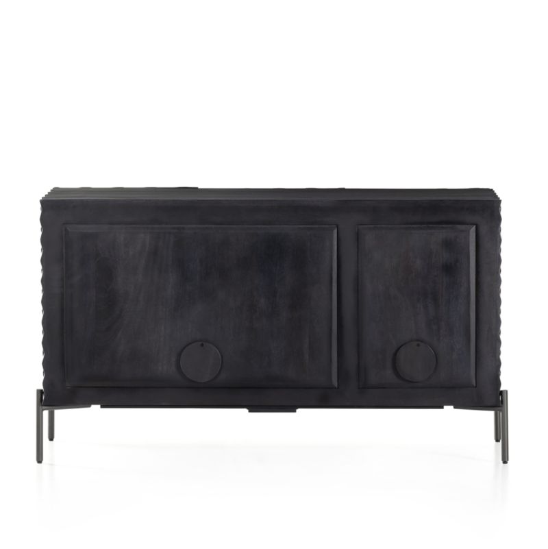 Raffael Small Black Carved Wood Storage Media Console - image 4 of 11