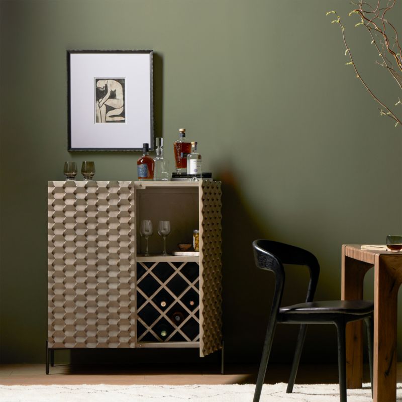 Raffael Grey Wash Wood Bar Cabinet with Storage - image 2 of 9