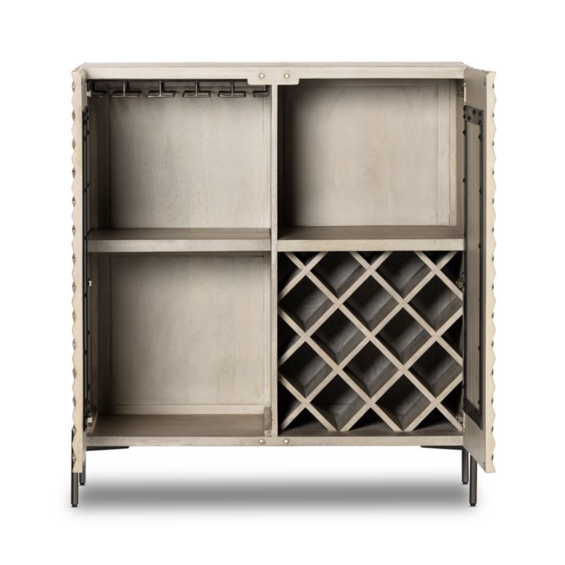 Raffael Grey Wash Wood Bar with Storage Crate & Barrel Canada