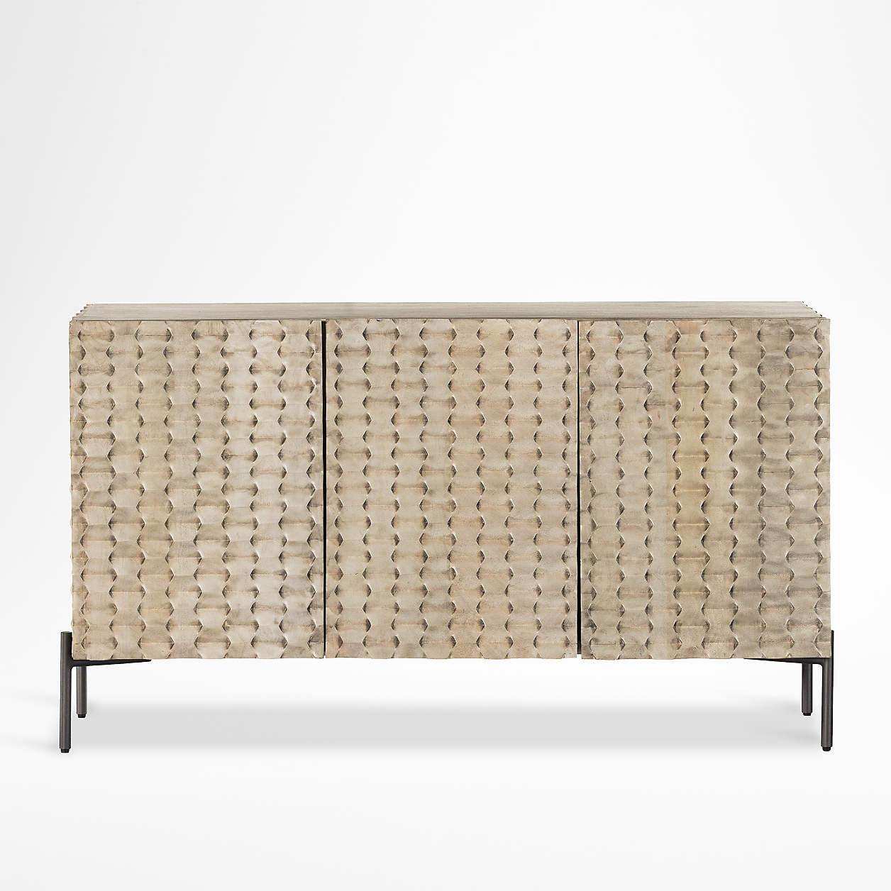 Raffael 49.5" Grey Wash Wood Storage Media Console + Reviews Crate