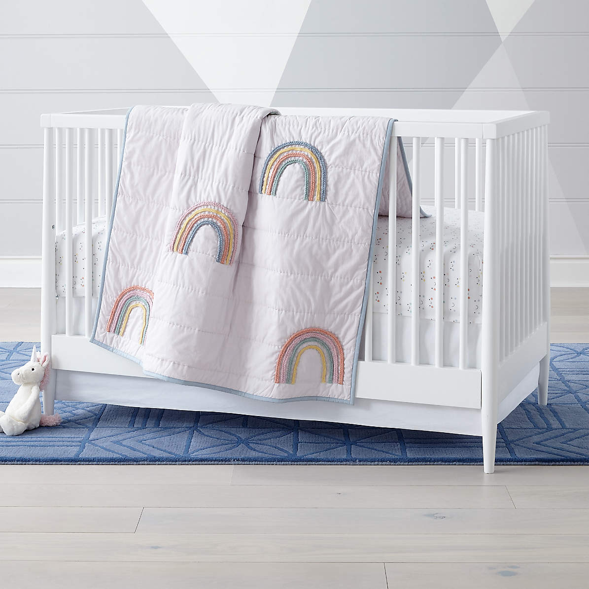 rainbow cot quilt cover