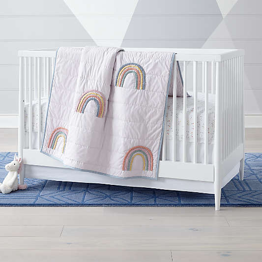 Lucky Rainbow Lavender Baby Crib Quilt