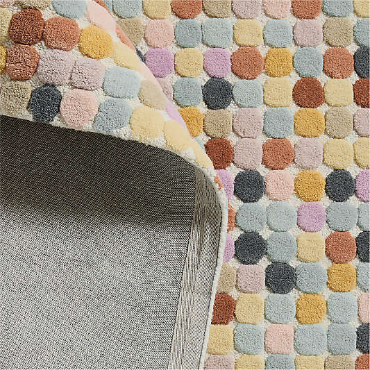 Rainbow Dot Kids Wool Kids Area Rug