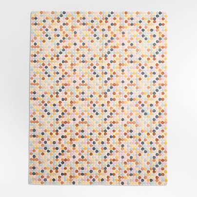 Rainbow Dot Wool Kids Area Rug 5'x8'
