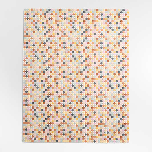 Rainbow Dot Wool Kids Area Rug 8'x10'