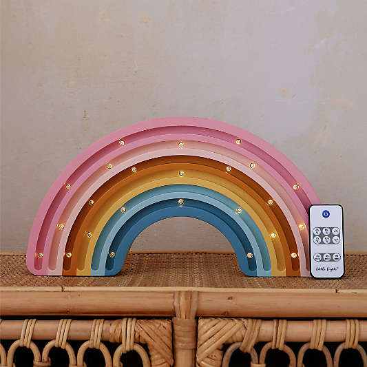Little Lights Retro Rainbow Kids Wood Table Lamp