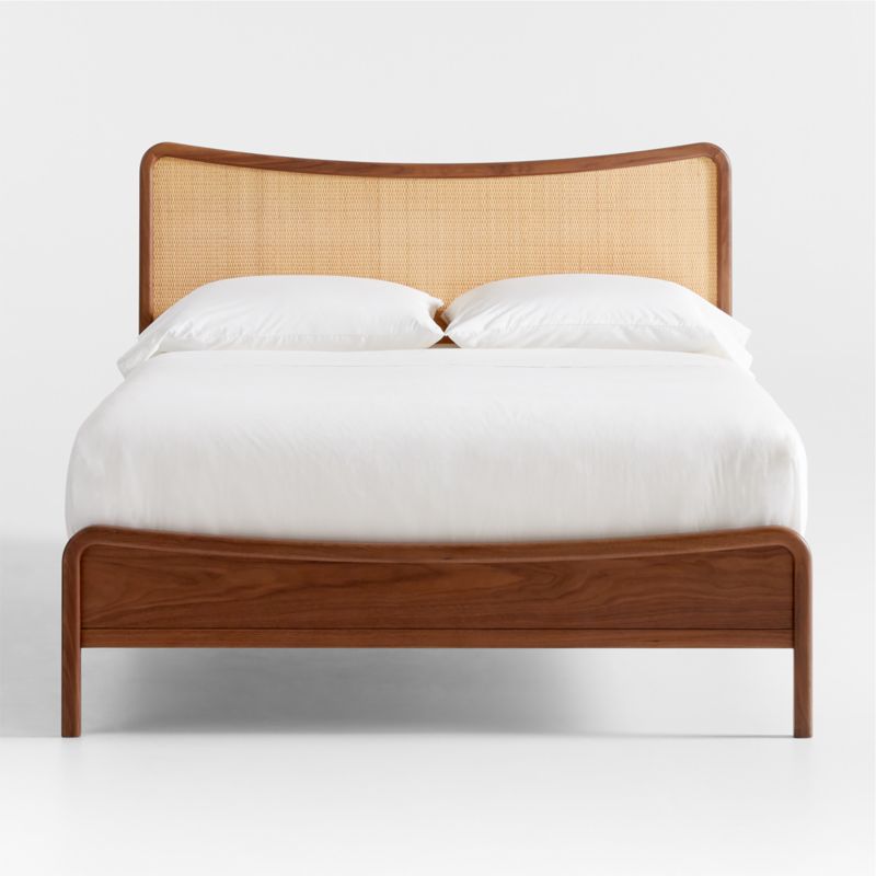 Rainey Walnut Wood and Natural Cane Kids Full Bed - image 10 of 11