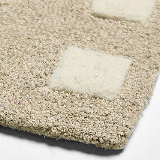 Rainforest Off-White Hand Tufted Wool Kids 12"x18" Rug Swatch