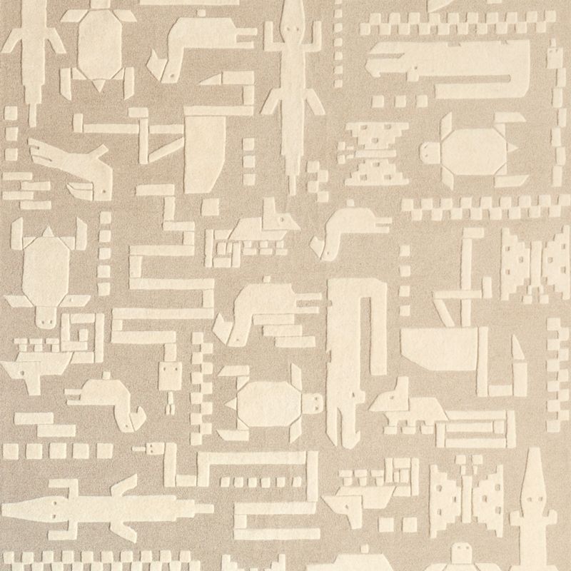 Rainforest Off-White Hand-Tufted Wool Kids Area Rug 8'x10' - image 1 of 4