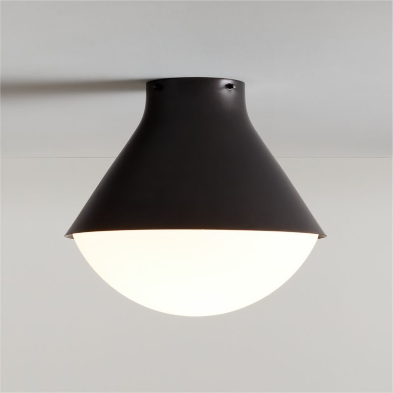 Rainier Black Conical Flush Mount Light - image 0 of 6