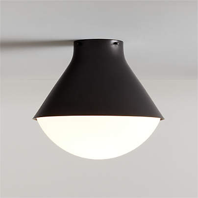 Rainier Black Conical Flush Mount Light