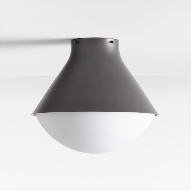 Rainier Black Conical Flush Mount Light - image 4 of 6