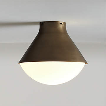 Colombe Burnished Brass and Glass Flush Mount Light + Reviews