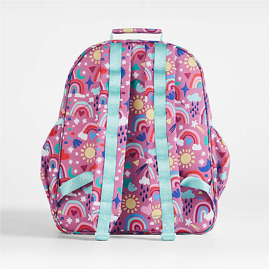 Rainy Rainbows Large Kids Backpack with Side Pockets