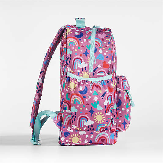 Rainy Rainbows Large Kids Backpack with Side Pockets