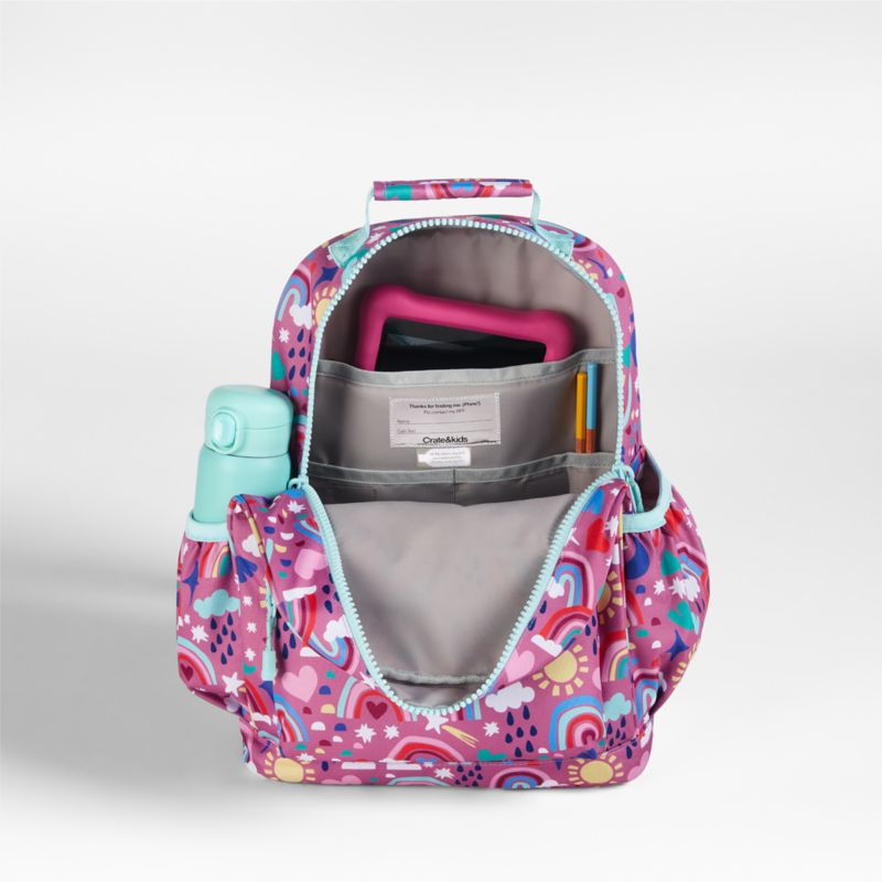 Rainy Rainbows Medium Kids Backpack with Side Pockets - image 8 of 12