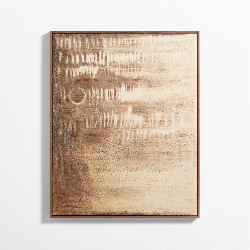 "Raku" by Edward View Brown Hand-Painted Canvas Textural 40"x50" Wall Art - image 5 of 8