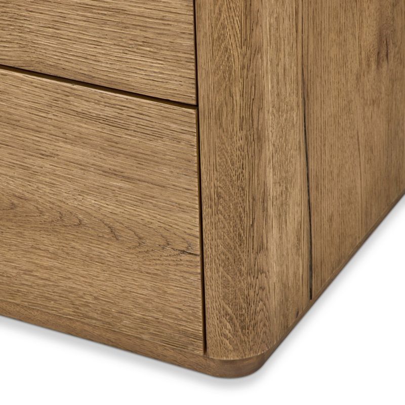 Raleigh 72" Oak Wood and Marble 6-Drawer Dresser - image 9 of 11