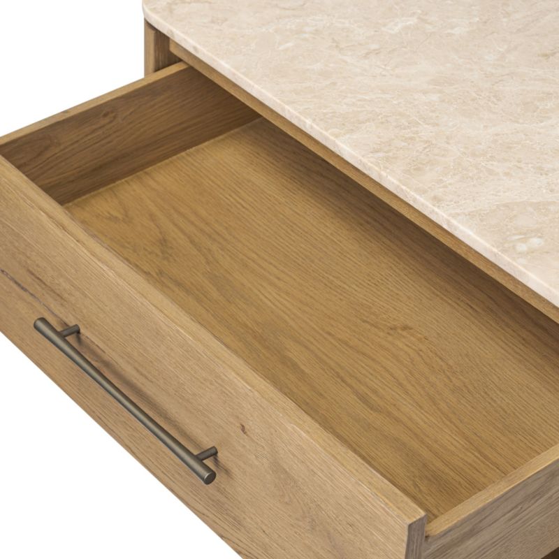 Raleigh 30" Oak Wood and Marble Nightstand - image 8 of 12
